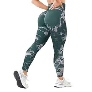 Women's Green Patterned Leggings
